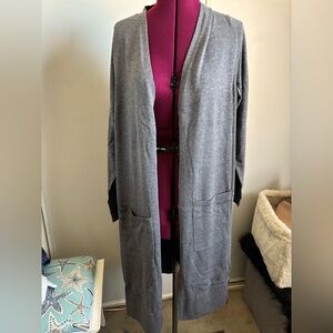 NWT Amazon Essentials Gray Women's Long Cardigan Sweater with pockets, Size 2XL
